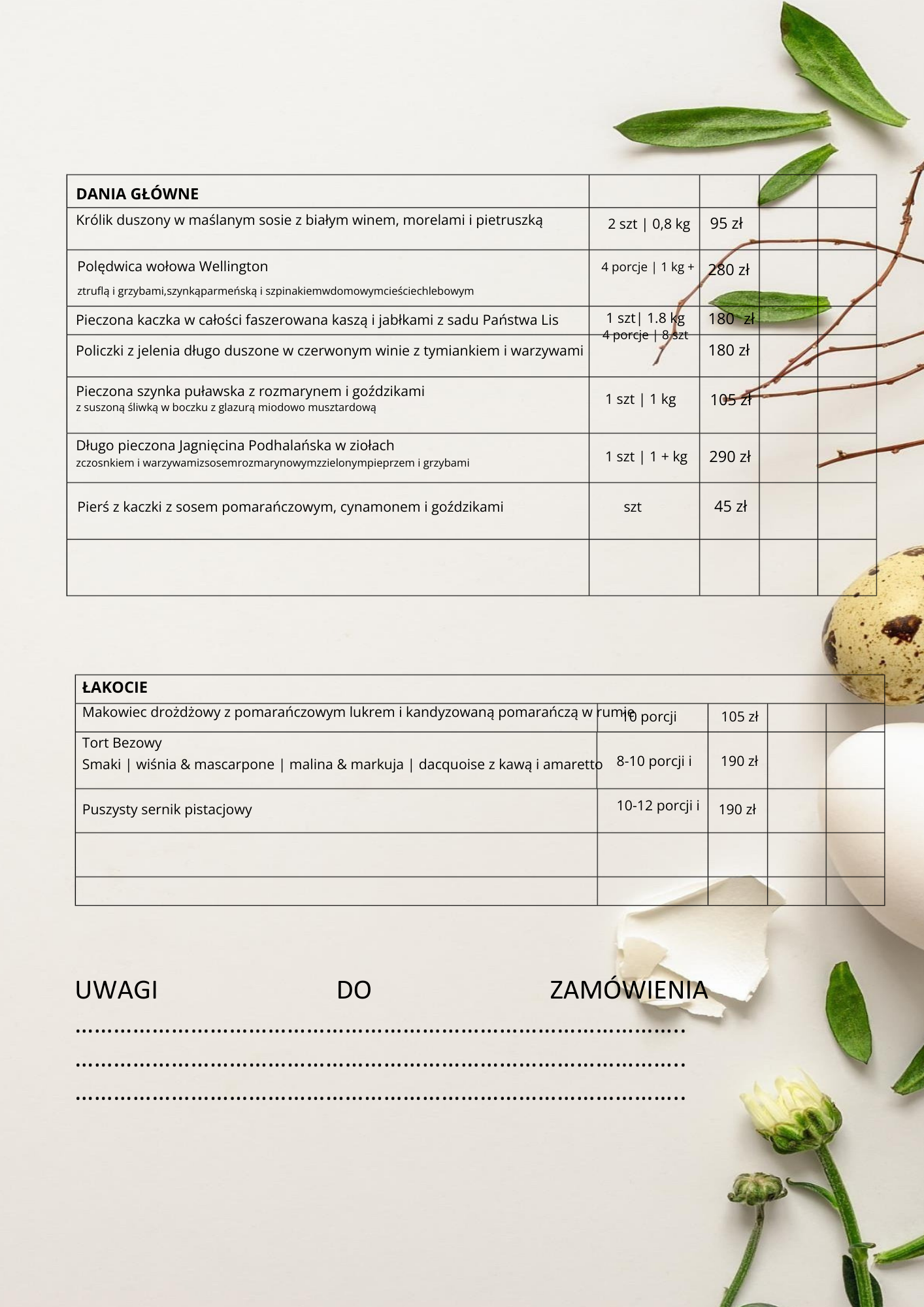 Catering i dania na wynos – Winny Garaż
