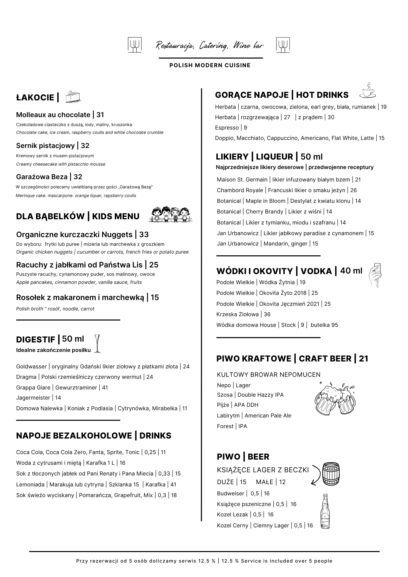 Menu restauracji Winny Garaż – karta sezonowa Babie lato